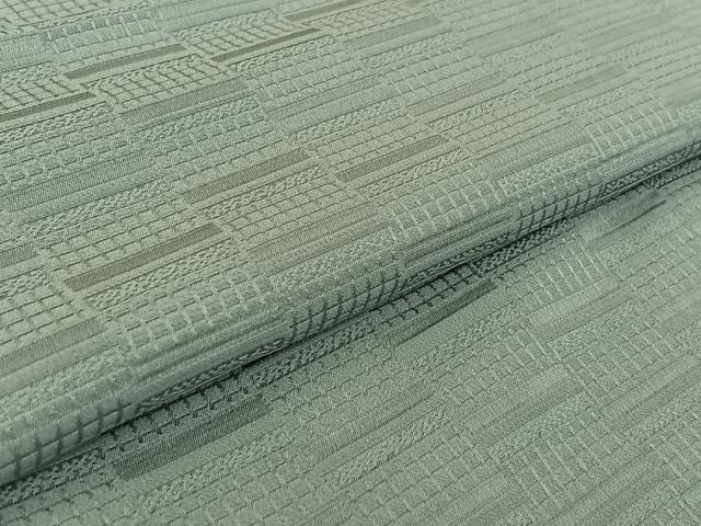 平和屋着物▽上質な色無地 単衣 横段地紋 湊鼠色 正絹 逸品 AABG4252jh