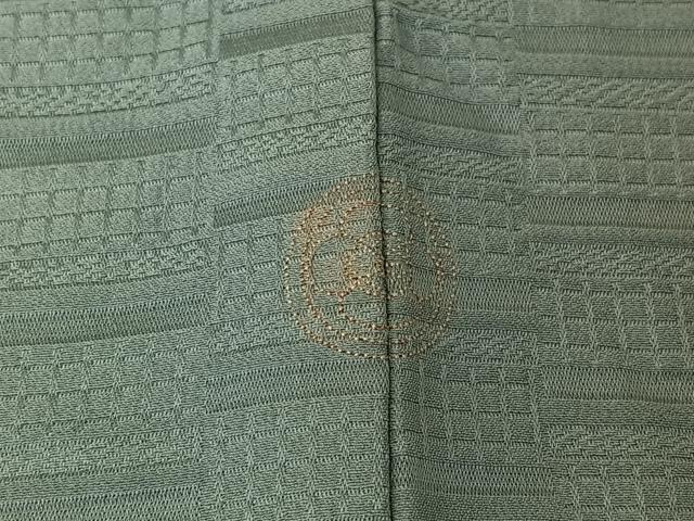 平和屋着物▽上質な色無地 単衣 横段地紋 湊鼠色 正絹 逸品 AABG4252jh