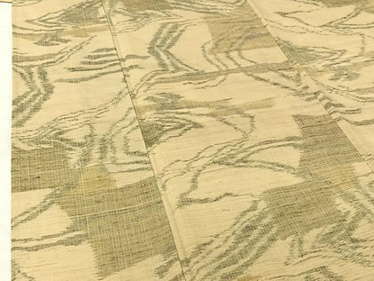 平和屋着物▽上質な紬 単衣 流水文 正絹 逸品 AABG4253jh
