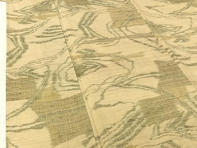 平和屋着物▽上質な紬 単衣 流水文 正絹 逸品 AABG4253jh