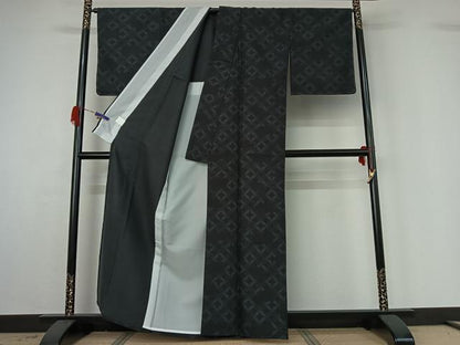 平和屋着物▽小紋 単衣 七宝文 洗える着物 AABG4258jh