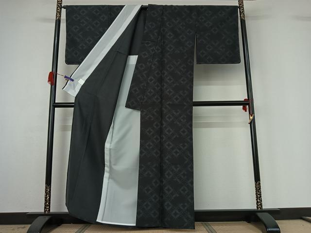 平和屋着物▽小紋 単衣 七宝文 洗える着物 AABG4258jh