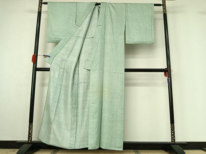 平和屋着物▽上質な小紋 単衣 霞文 正絹 逸品 AABG4260jh