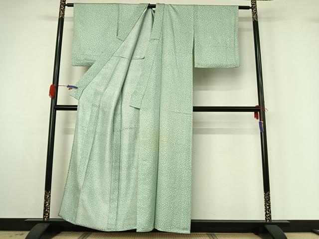 平和屋着物▽上質な小紋 単衣 霞文 正絹 逸品 AABG4260jh