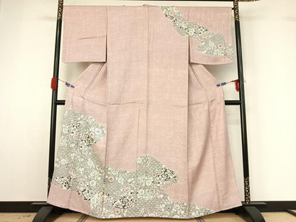平和屋着物▽訪問着 単衣 辻が花 正絹 逸品 AABG4263jh