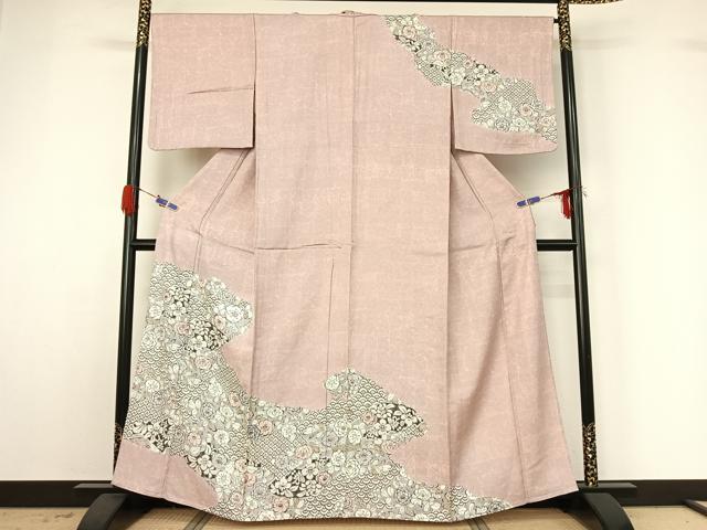 平和屋着物▽訪問着 単衣 辻が花 正絹 逸品 AABG4263jh