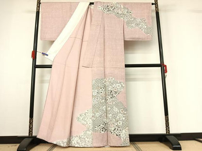 平和屋着物▽訪問着 単衣 辻が花 正絹 逸品 AABG4263jh