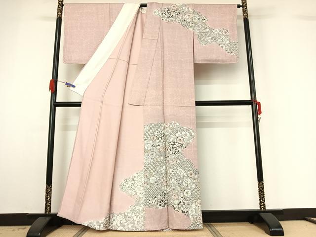 平和屋着物▽訪問着 単衣 辻が花 正絹 逸品 AABG4263jh