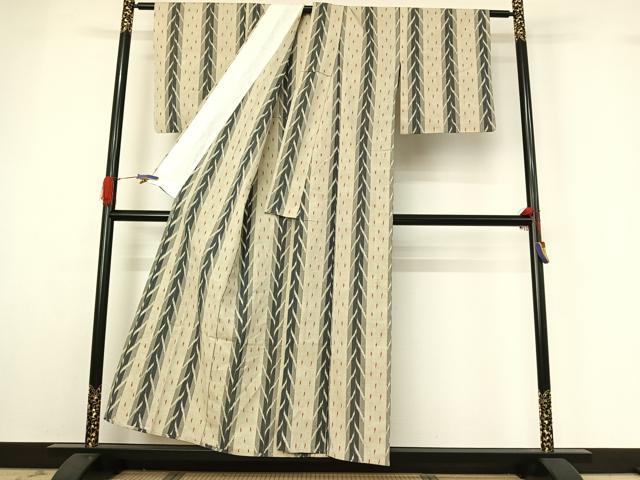 平和屋着物▽上質な紬 単衣 間道 正絹 逸品 AABG4266jh