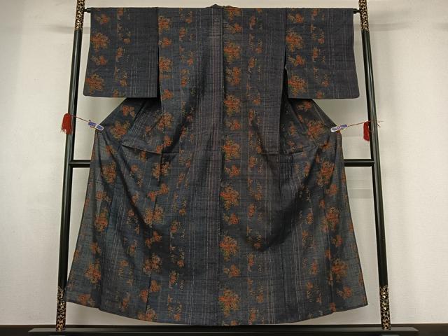 平和屋着物▽上質な紬 単衣 花間道 正絹 逸品 AABG4267jh