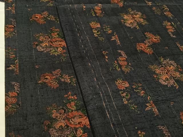 平和屋着物▽上質な紬 単衣 花間道 正絹 逸品 AABG4267jh