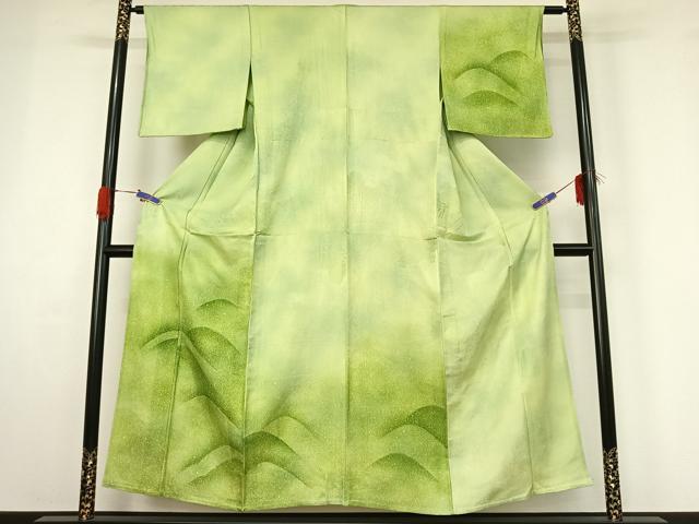 平和屋着物▽訪問着 単衣 風景文 暈し染め 正絹 逸品 AABG4270jh