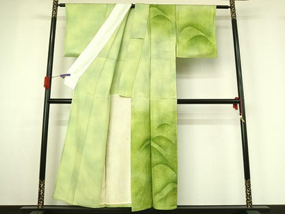 平和屋着物▽訪問着 単衣 風景文 暈し染め 正絹 逸品 AABG4270jh