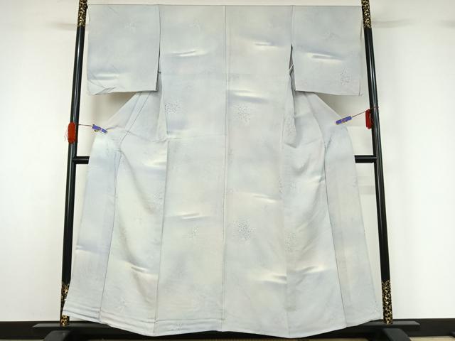 平和屋着物▽上質な小紋 単衣 草花文 暈し染め 正絹 逸品 AABG4278jh