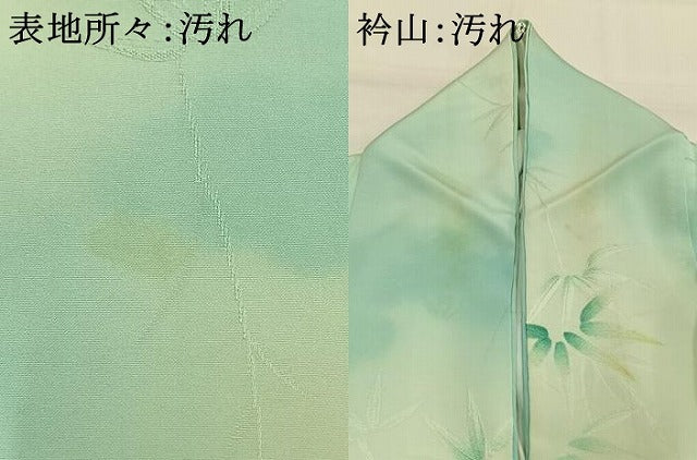 平和屋着物■上質な小紋 地紋起こし 笹の葉文 暈し染め 正絹 逸品 AABG4286fy