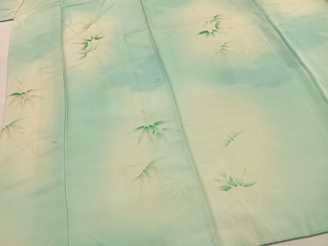 平和屋着物■上質な小紋 地紋起こし 笹の葉文 暈し染め 正絹 逸品 AABG4286fy