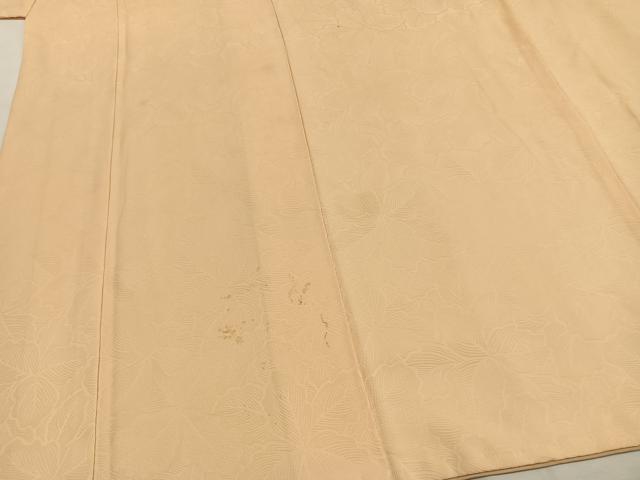 平和屋着物■上質な色無地 葉づくし地紋 蜂蜜色 正絹 逸品 AABG4287fy