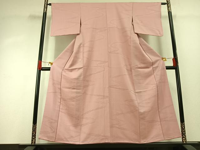 平和屋着物■上質な色無地 流水地紋 虹色 正絹 逸品 AABG4289fy