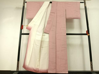 平和屋着物■上質な色無地 流水地紋 虹色 正絹 逸品 AABG4289fy