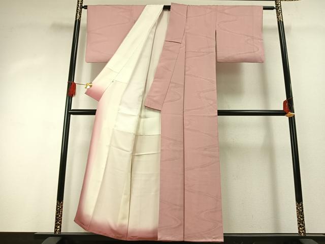 平和屋着物■上質な色無地 流水地紋 虹色 正絹 逸品 AABG4289fy