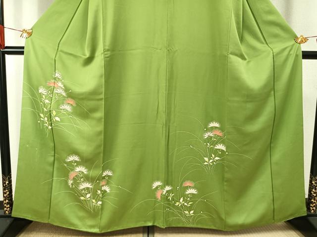 平和屋着物■訪問着 駒刺繍 草花文 正絹 逸品 AABG4292fy