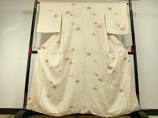 平和屋着物■上質な小紋　花蝶文　正絹　逸品　AABG4298fy