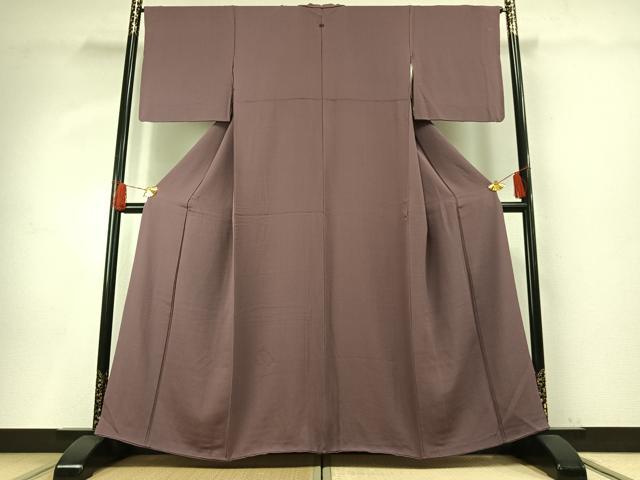 平和屋着物●上質な色無地　濃色　正絹　逸品　AABG4306fy