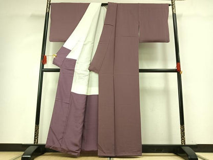 平和屋着物●上質な色無地　濃色　正絹　逸品　AABG4306fy