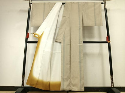 平和屋着物●結城紬　飛び亀甲柄　やまと誂製　正絹　逸品　AABG4308fy