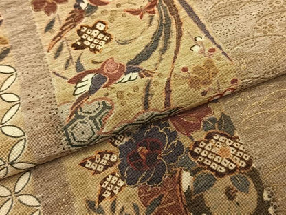 平和屋着物●京都府認定　京の名工　雛屋友禅　小紋　花鳥間道　暈し染め　金彩　正絹　逸品　AABG4309fy