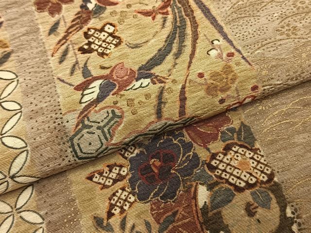 平和屋着物●京都府認定　京の名工　雛屋友禅　小紋　花鳥間道　暈し染め　金彩　正絹　逸品　AABG4309fy