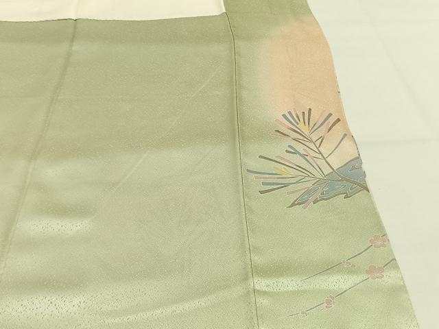 平和屋着物●訪問着　刺繍　熨斗枝花文　暈し染め　金彩　正絹　逸品　AABG4310fy