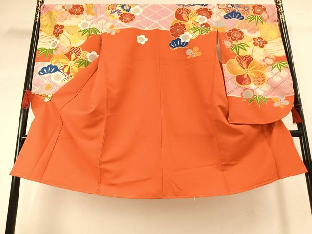 平和屋着物●MERCURYDUO　小振袖　二尺袖　舞花文　金彩　洗える着物　未使用　AABG4319fy