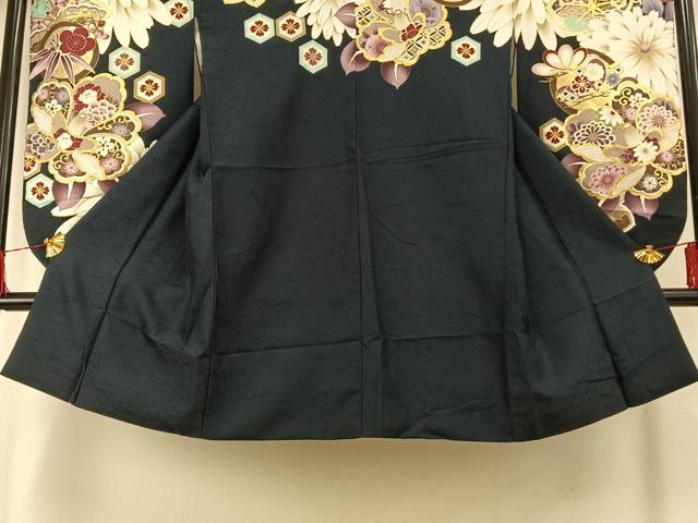 平和屋着物●小振袖　二尺袖　舞花文　暈し染め　金彩　正絹　逸品　AABG4332fy