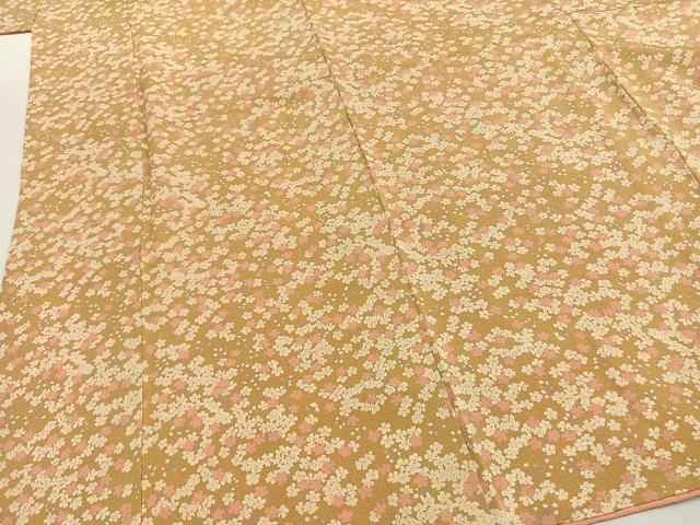 平和屋着物●上質な小紋　枝花文　鬼しぼ縮緬　染と織 井筒屋　たとう紙付き　正絹　逸品　AABG4333fy