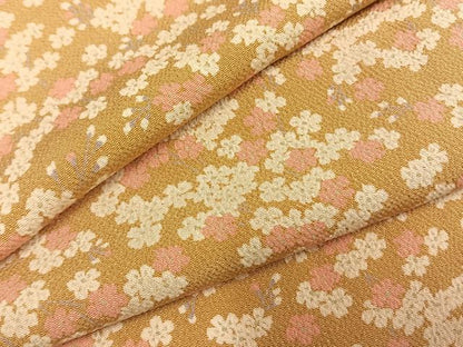 平和屋着物●上質な小紋　枝花文　鬼しぼ縮緬　染と織 井筒屋　たとう紙付き　正絹　逸品　AABG4333fy