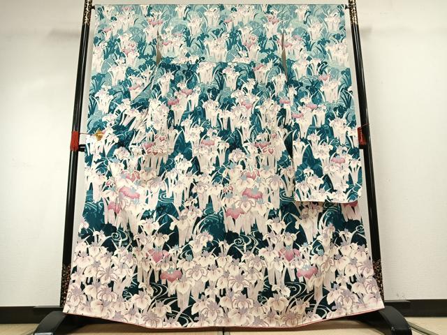 平和屋着物●豪華振袖　草花文　暈し染め　正絹　逸品　AABG4337fy