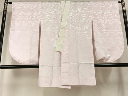 平和屋着物●小振袖用長襦袢　無双仕立て　草花地紋　薄桜色　洗える着物　AABG4342fy