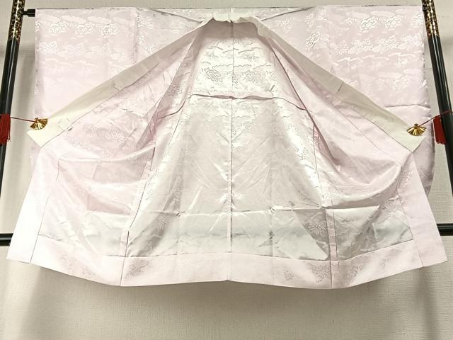 平和屋着物●小振袖用長襦袢　無双仕立て　草花地紋　薄桜色　洗える着物　AABG4342fy