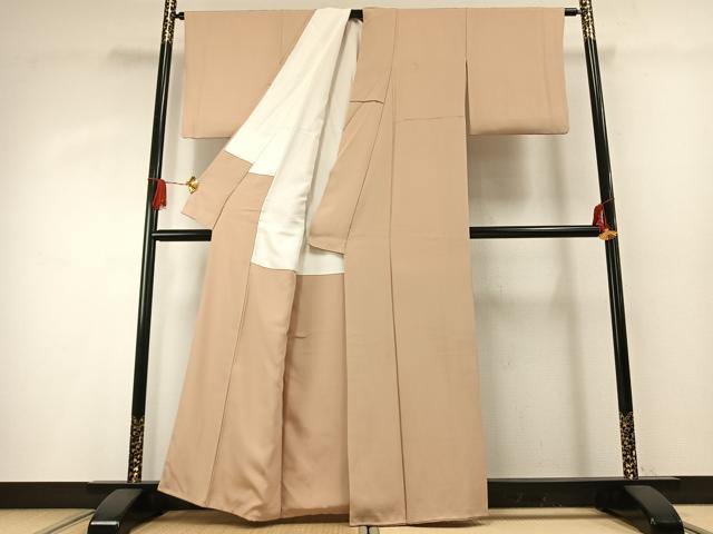 平和屋着物●本加賀友禅作家　談議所栄二　色無地　花あそび　丁子色　正絹　逸品　AABG4347fy