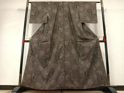 平和屋着物●本場大島紬　一元絣　鶴丸亀甲文　正絹　逸品　AABG4348fy