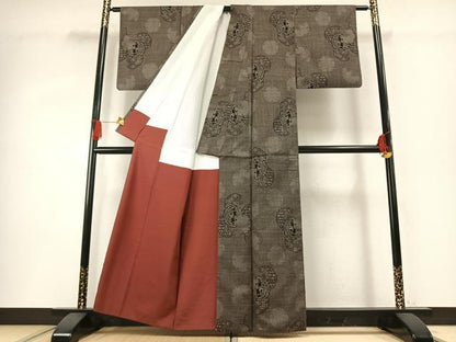 平和屋着物●本場大島紬　一元絣　鶴丸亀甲文　正絹　逸品　AABG4348fy