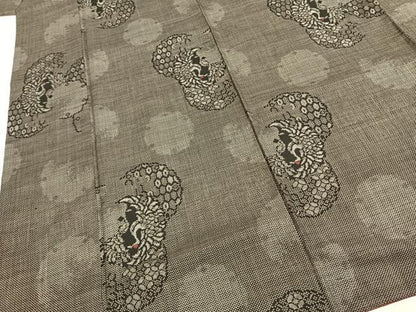 平和屋着物●本場大島紬　一元絣　鶴丸亀甲文　正絹　逸品　AABG4348fy