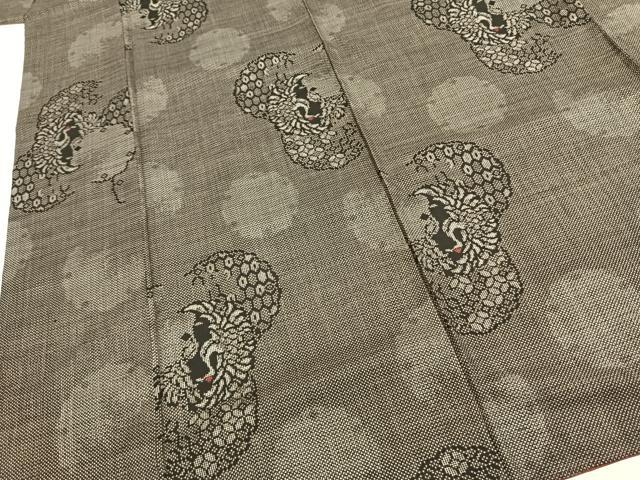 平和屋着物●本場大島紬　一元絣　鶴丸亀甲文　正絹　逸品　AABG4348fy
