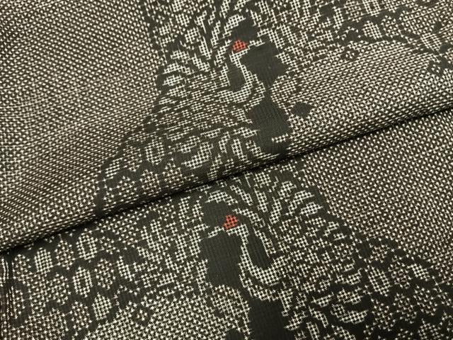 平和屋着物●本場大島紬　一元絣　鶴丸亀甲文　正絹　逸品　AABG4348fy