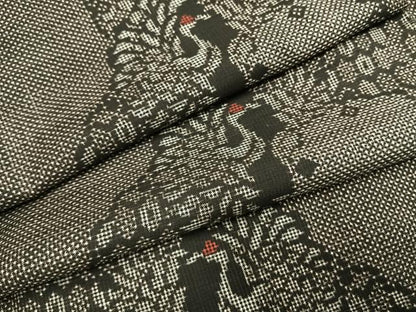 平和屋着物●本場大島紬　一元絣　鶴丸亀甲文　正絹　逸品　AABG4348fy