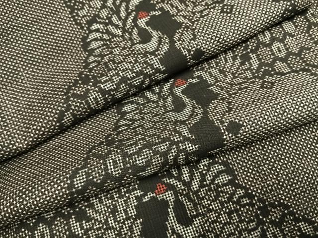 平和屋着物●本場大島紬　一元絣　鶴丸亀甲文　正絹　逸品　AABG4348fy