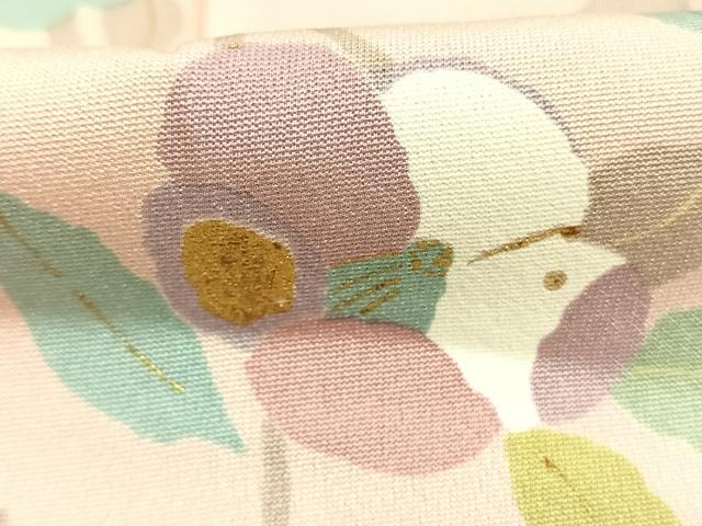 平和屋着物●上質な小紋　枝花文　金彩　正絹　逸品　AABG4350fy