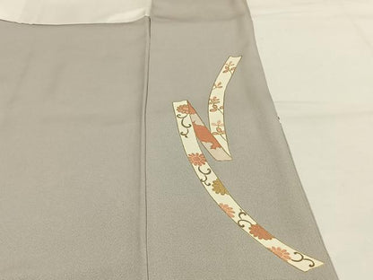 平和屋着物●豪華色留袖　友禅　駒刺繍　熨斗花文　金彩　正絹　逸品　AABG4351fy