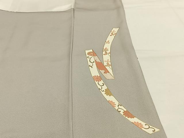 平和屋着物●豪華色留袖　友禅　駒刺繍　熨斗花文　金彩　正絹　逸品　AABG4351fy